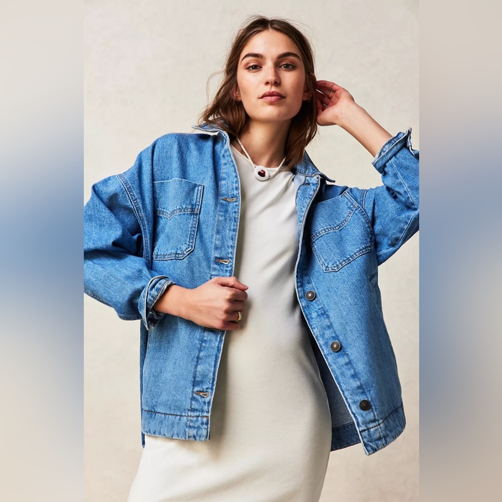 Free People Blue Jean Jacket